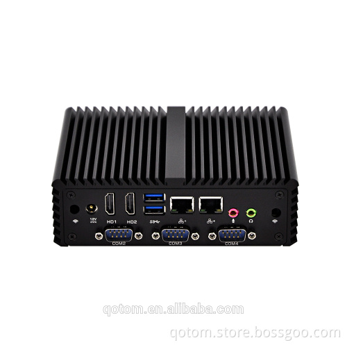 High quality fanless X86 Dual LAN Industrial Desktop Computer Q410P